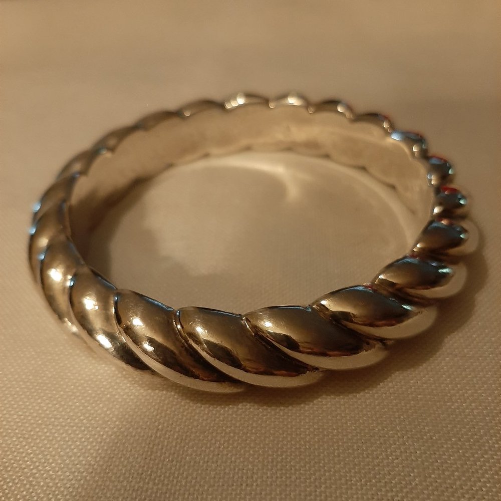 Sterling Silver Solid Bangle Bracelet - image 1